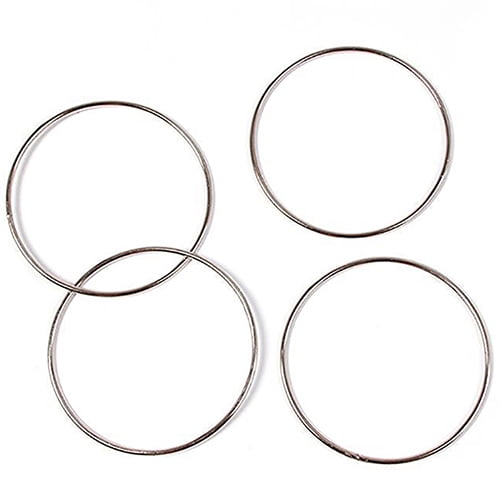 BOOK Stage Magic Trick Set Hoops Kit Silver 8" Metal CHINESE LINKING RINGS 