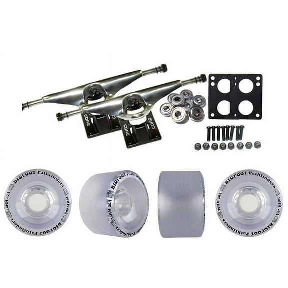 Core 6.0 Raw Longboard Trucks Wheels Package Bigfoot 70mm Pathfinders Clear