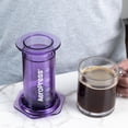 thumbnail image 3 of AeroPress Clear Purple Coffee Press - Método de preparación 3 en 1 que combina prensa francesa, espresso, café con cuerpo sin arena ni amargor, pequeña cafetera portátil para acampar y viajar, morado, 3 of 5