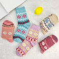 thumbnail image 1 of Socks Women's Wavy Snowflake Striped Multi Color Breathable Plush And Thick Insulation Socks Sports Socks, 1 of 3