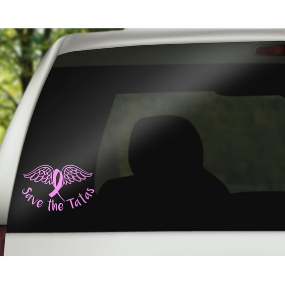 Save the Tatas with Wings (Cancer Sucks) Decal