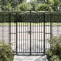 vidaXL Garden Gate Black 47.6"x3.1"x59.1" Wrought Iron