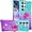 Green Purple, variant on for Samsung Galaxy S25 Ultra (Not S25) Quicksand Case with Ring Kickstand, Girls Women Bling Cute Glitter Flowing Liquid Floating Sparkle Cover for Samsung Galaxy S25 Ultra. JB-Pink Green