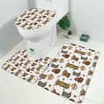 thumbnail image 2 of White Highland Cow Flower Barrel Pattern Bathroom Rugs Sets 3 Piece,Toilet Cover Set,Absorbent Non Slip Bathroom Mats Sets with U-Shaped Contour Rug Toilet Rug Set, 2 of 5