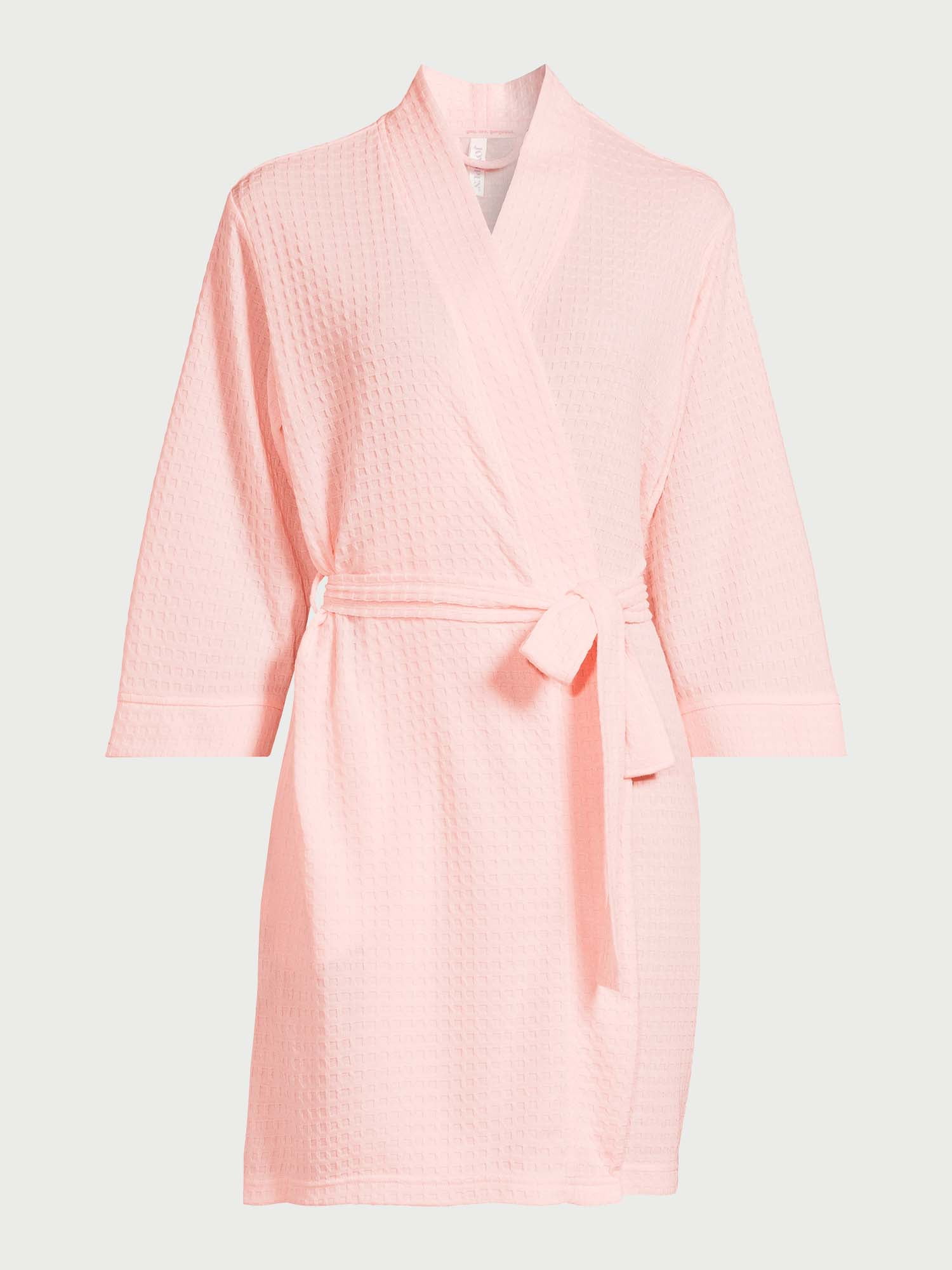 Joyspun Women’s Waffle Kimono Robe, Sizes S to 3X