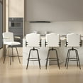 thumbnail image 2 of VECELO Set of 4 Counter Height Swivel Bar Stools with Back and Armrest, Modern Velvet Upholstered Bar Chairs for Kitchen Island, Steel Stool Frame, Beige, 2 of 11