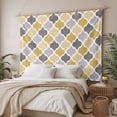 thumbnail image 3 of Moroccan Large Tapestry for Bedroom Wall Hanging Tapestry, Vintage Moroccan Texture Yellow Grey Ceiling Backdrop Tapestries Poster Blanket Wall Decor for Teens Room Living Room Dorm 100" x 59", 3 of 8