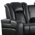 thumbnail image 2 of Benzara BM184855 41 x 74 x 41 in. Contemporary Style Padded Plush Leatherette Power Motion Loveseat, Dark Brown, 2 of 4