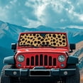 thumbnail image 3 of XYZCANDO Yellow Leopard Print Windshield Sun Shade Compatible with JK JKU TJ 2 Door / 4 Door Foldable Windshield Sunshade Sun Visor Blocks UV Rays Heat Shield Sun Visor Mat, 3 of 7