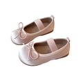 thumbnail image 3 of FINALGANG KIds Girls Elastic Strap Front Tiny Bow Satin Mary Jane Shoes Soft Flat Sole Lightweight Princess Daily Party Dress Shoes Lovely Shoes 6-6.5 Years, 3 of 7