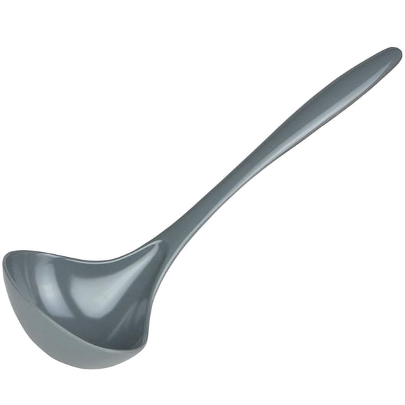 Gourmac Hutzler Cucharón De Sopa De Melamina De 11 Pulgadas, Acero Gris