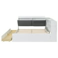 thumbnail image 5 of Wood Full Size platform bed with Storage Headboard, Shelves and 2 Drawers(White), 5 of 8