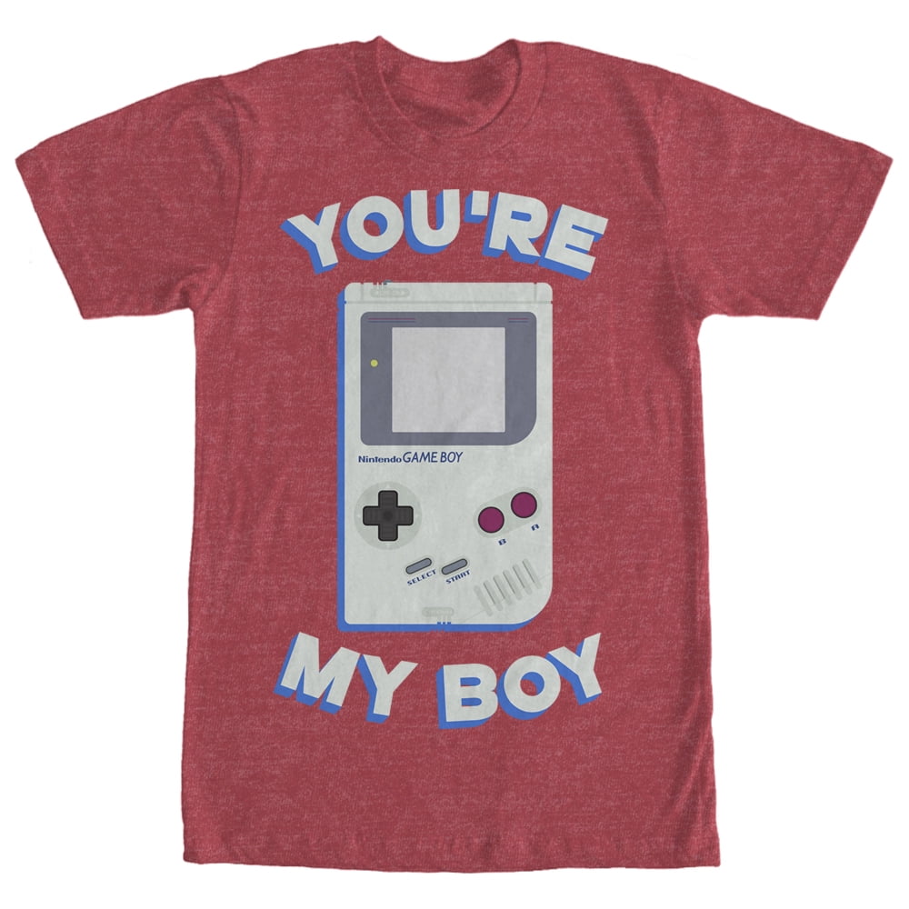 Nintendo Men's Nintendo Game Boy You're My Boy TShirt Red Heather