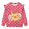 thumbnail image 2 of Garronmavis Watermelon Girls Sweatshirts Comfortable Capybara Toddler Girl Sweatshirt Clothes Outfit 8T Fashion Pullover Crewneck Long Sleeve Shirt Stylish Fall Winter Clothes for Kids, 2 of 7