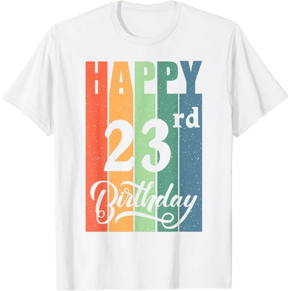 Retro Birthday Gift for 23 Years Old Happy 23rd Birthday T-Shirt100% cotton