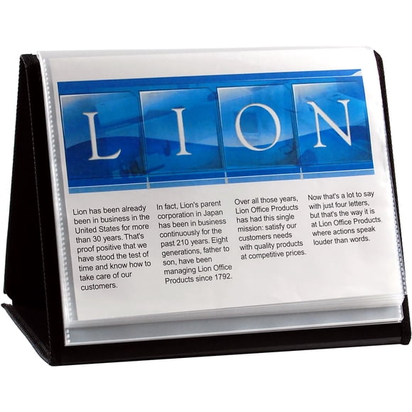 Libreta con forma de león en forma de carátula Flip-N-Tell con forma de león con 20 bolsillos