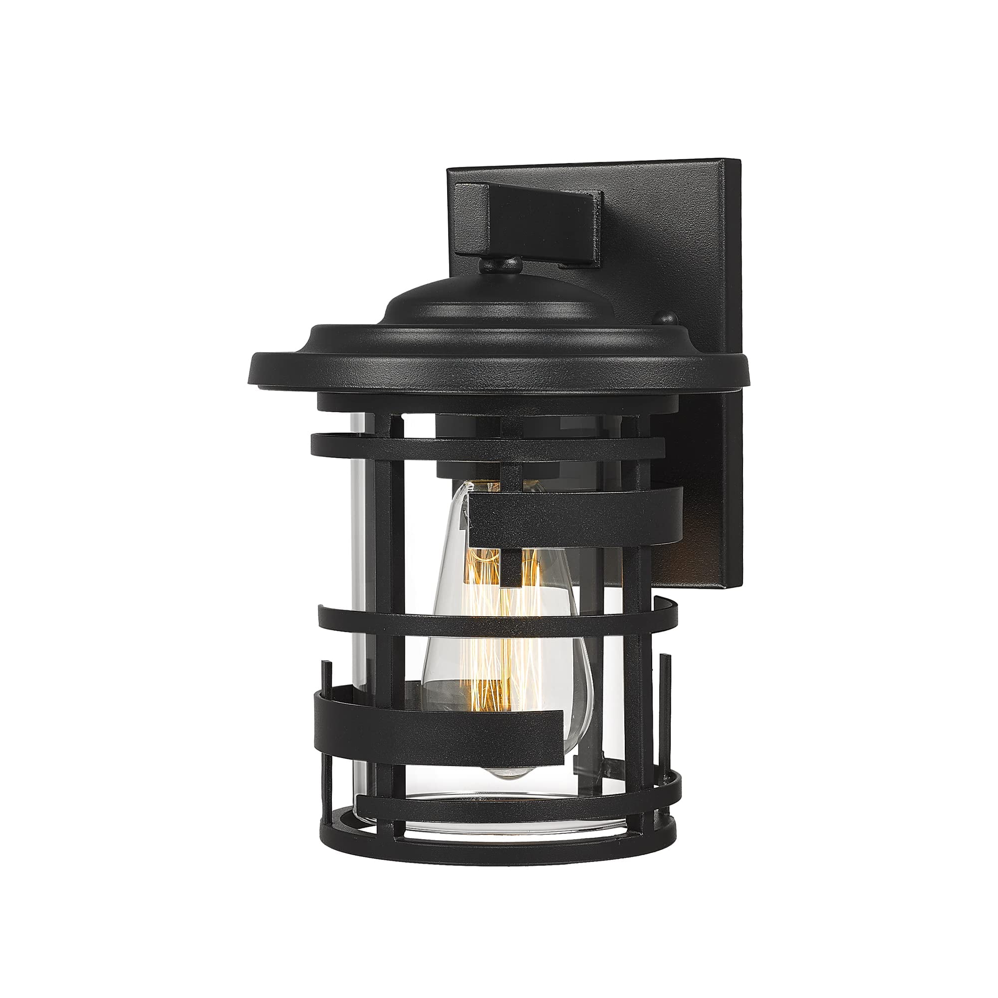 10 Inch Black Outdoor Porch Light for Patio Garage Modern Exterior Wall Sconce Black Finish with