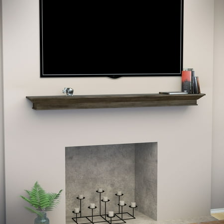 floating traditional adom weathered mantel shelf oak gray