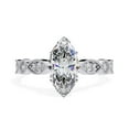thumbnail image 2 of IGI Certified Lab Grown Diamond Engagement Ring | Center 10x5mm Marquise Cut Beaded Solitaire Stackable Promise Rings For Women In 18k Solid White Gold | F-G, VS-SI Quality (1.05 Ctw) Ring Size-8.5, 2 of 7