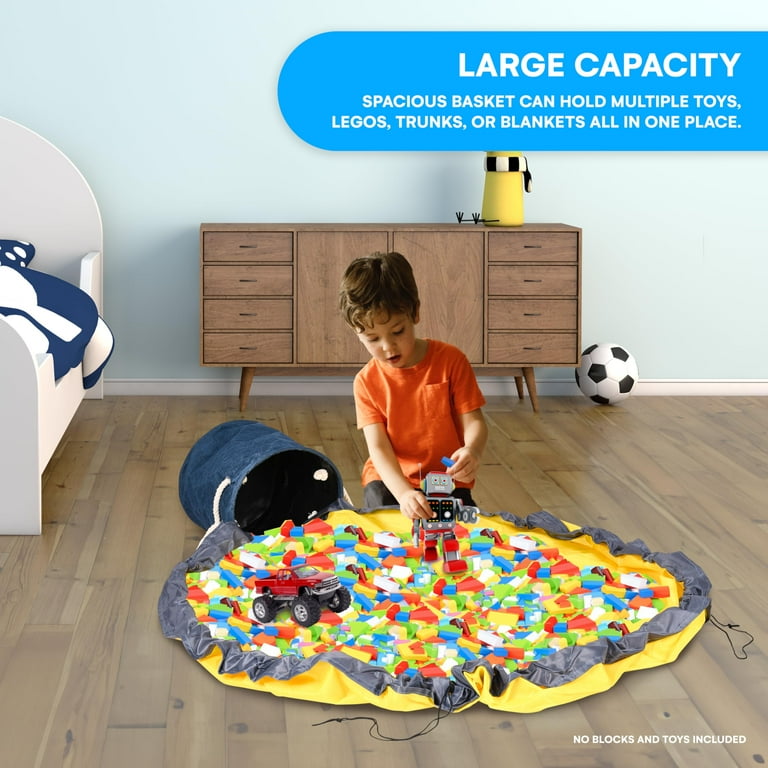 JTJ Sourcing Toy Storage Basket and Play mat Lego Storage Bag