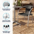thumbnail image 3 of Emma + Oliver 31.5" Round Aluminum Table Set-2 Black Rattan Chairs, 3 of 13