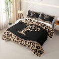 thumbnail image 3 of Erosebridal Leopard Print Letter P Twin Quilt Set for Women Girls, Brown Crystal Bowknot Twin Coverlet Set, 2 Pieces, 3 of 7