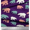 thumbnail image 2 of Soimoi Purple Modal Satin Fabric Colorful Polar Bear Animal Print Sewing Fabric Yard 42 Inch Wide, 2 of 5