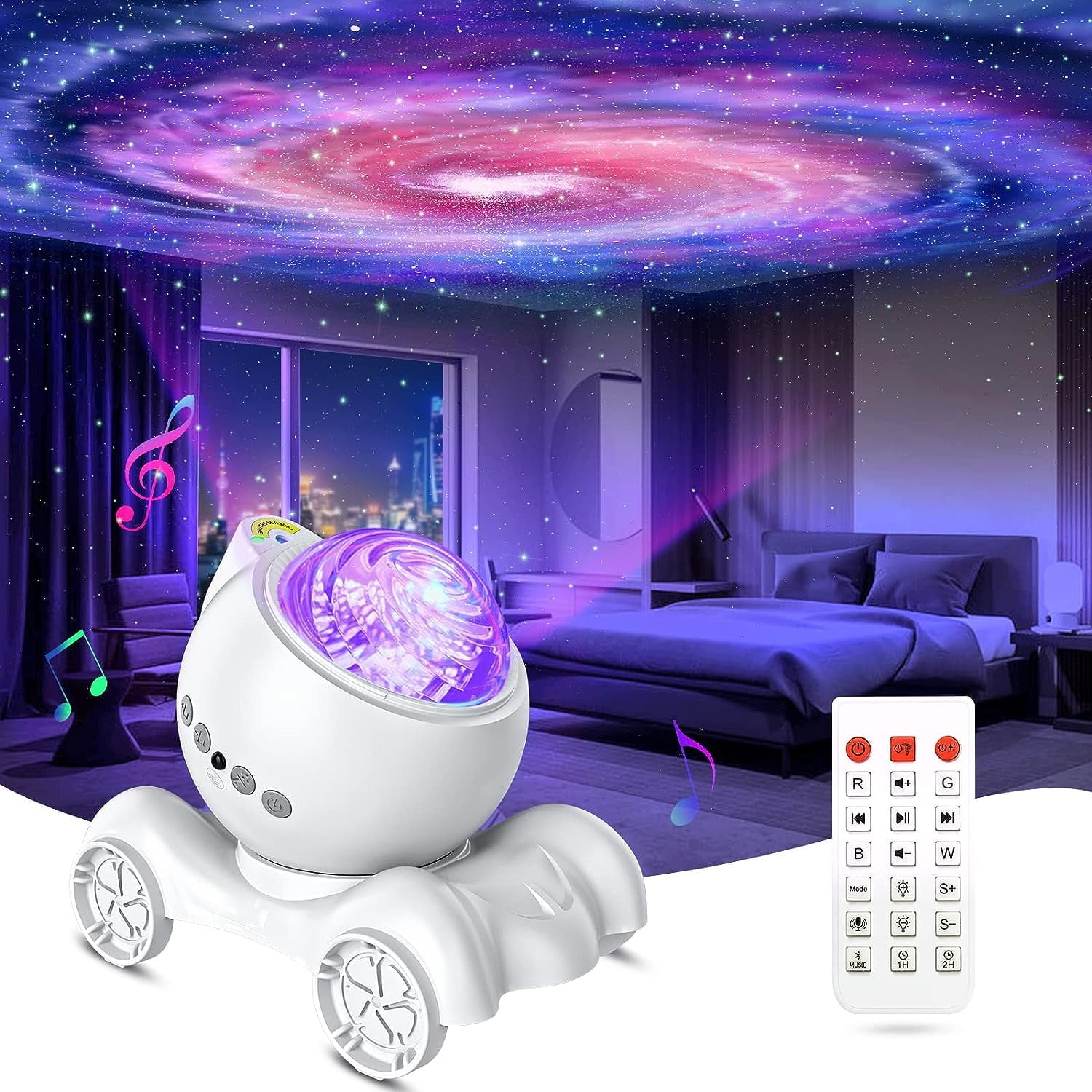 Smart Star Projector Galaxy Light, Starry Night Light Projector for  Bedroom, Rotatable Nebula Cloud Stars, Music Sync, 24H Timer, starlight  projector