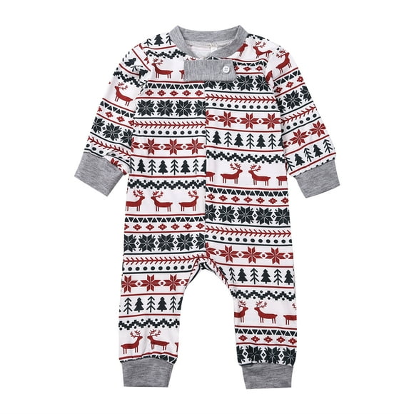 xiaxaixu Family Matching Christmas Sleepwear Cute Cartoon Elk Print Costume