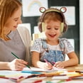 thumbnail image 5 of SHARE SUNSHINE Wired/Bluetooth Headphones Light-emitting Foldable Cartoon for Kids(Brown), 5 of 5