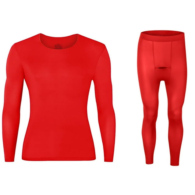 SDNall The Running Man, Men's Running Sets - Casual Fitness Warm Round Neck Base Layer