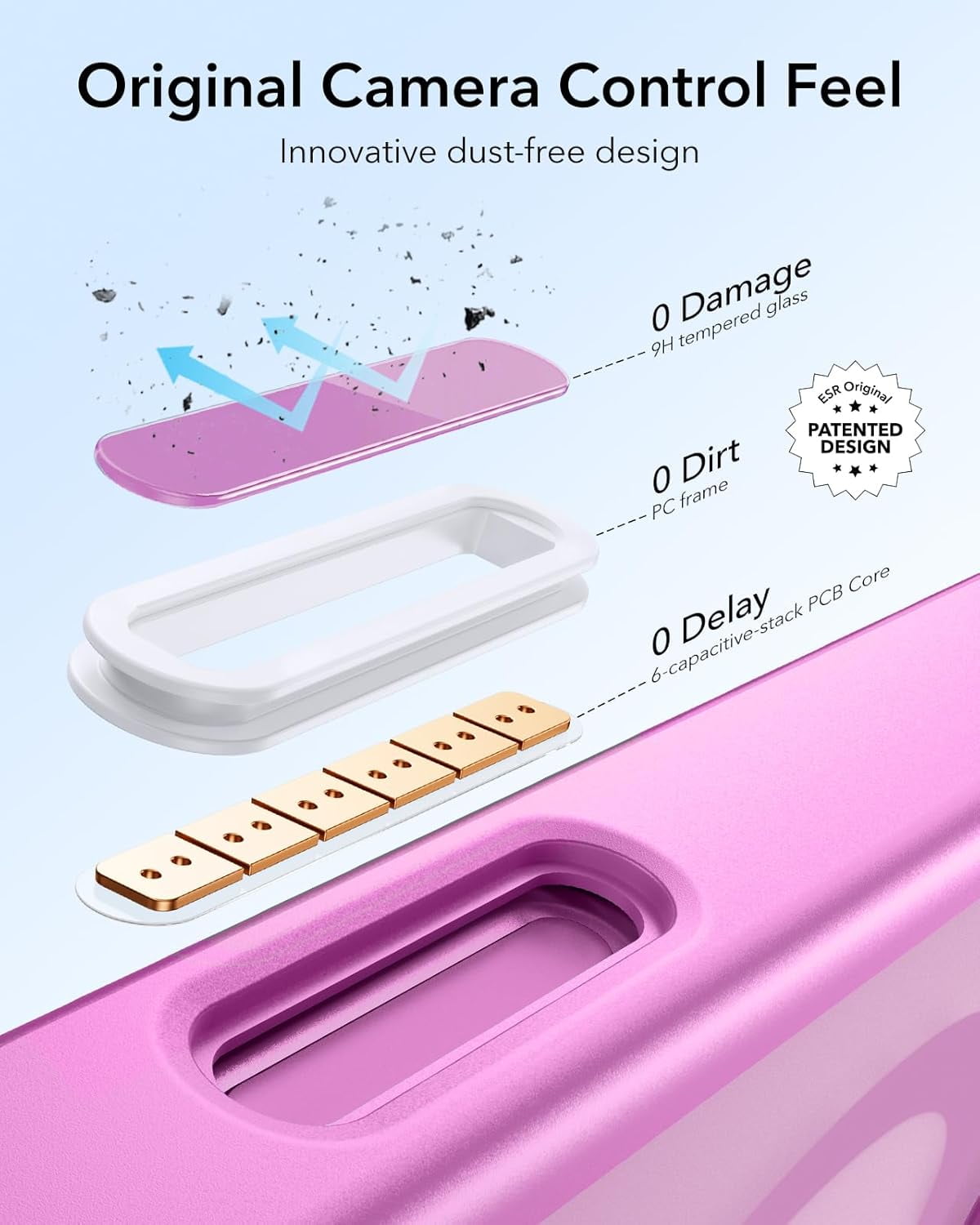 RGHJAR-ESR for iPhone 16 Case, Compatible with MagSafe, Military-Grade Protective Case, Built-in Stash Stand Phone Case, Scratch-Resistant Back Cover, Classic Series, Frosted Pink