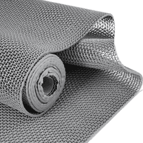 IAJXWI Drainage Outdoor Mat, 3' x 16.4' Non-Slip Commercial PVC Pool Floor Mats for Bathroom, Garden, Kitchen, Balcony, Wet Areas, Gray
