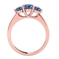thumbnail image 2 of Mauli Jewels 1/2 Carat 3-Stone Blue Diamond Engagement Ring, 14k Rose Gold, 4-Prong Setting, 2 of 8