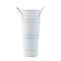 Metal Rustic Umbrella Bucket Durable Freestanding Umbrella Holder Rack with Canes Vase Storage Organizer for Entryway and Porch Use-White