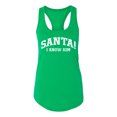 thumbnail image 2 of Wild Bobby Vintage Movie Quote Santa! I Know Him Women Racerback Tank Top, Kelly, Large, 2 of 6