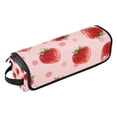 thumbnail image 2 of Hair Tool Organizer Bag with Heat Resistant Mat Removable Travel Storage Case for Hot Air Brushes Curling Irons Strawberry and Pink Polka, 2 of 8