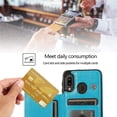 thumbnail image 3 of Design for Samsung Galaxy A20S Case with Tempered Glass Screen Protector Credit Card Holder Slot, Leather Wallet Phone Cases Kickstand Protective Cover for Galaxy A 20S Plus A207M Women Men Girls Blue, 3 of 13