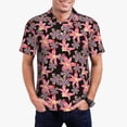 thumbnail image 3 of Balery Lilies Flowers Printed Men’s Short Sleeve Polo Shirt, Midweight Men's Shirt,Golf Polo shirts -Small, 3 of 9