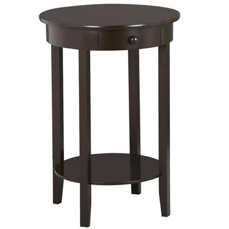 Wood Round Sofa Side End Tables Accent Table With Drawers And Lower Shelf Rustic Espresso On Accuweather Wood Round Sofa Side End Tables Accent, Round Espresso End Table