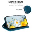 thumbnail image 4 of Dteck for Google Pixel 8 Pro Wallet Case,Premium PU Leather Embossed Pattern Folio Flip Case with Card Holders Wrist Strap Kickstand,Folio Purse Cover for Google Pixel 8 Pro,Blue Lily, 4 of 6