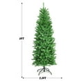 thumbnail image 3 of Gymax 6 ft Pre-lit Pencil Christmas Tree Hinged Fir Tree Holiday Decor w/ LED Lights, 3 of 3