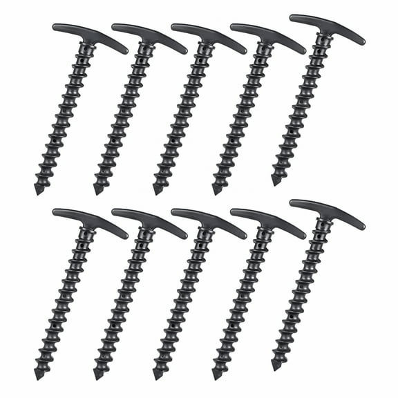 LAMIRO 10Pcs Outdoor Camping Tent Peg Spirals Anchors Stakes Heavy Duty Screw Canopy Stakes for Canopies, Camping, Hiking