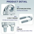 thumbnail image 3 of Uxcell 12 Pcs M8 Abrazaderas de clip de cable de alambre de acero 1.2" Abrazaderas de cable U-Bolt, 3 of 6