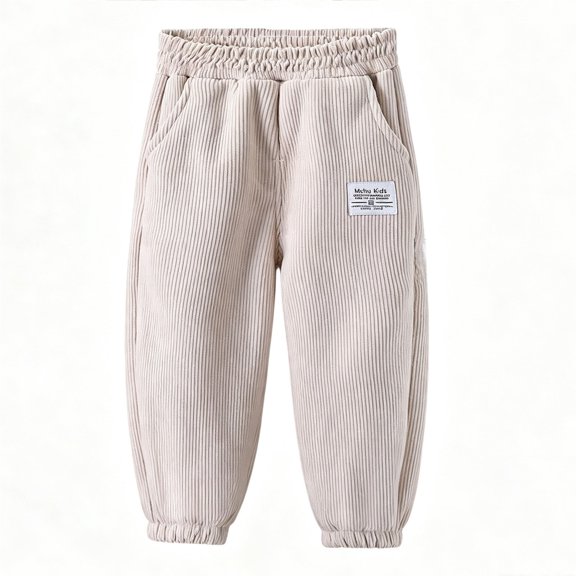 Edvintorg Winter Sweatpants for Girls Fashion Elastic Waist Casual Corduroy Joggers Pants with Pockets Girls Clothes 1-13 Years