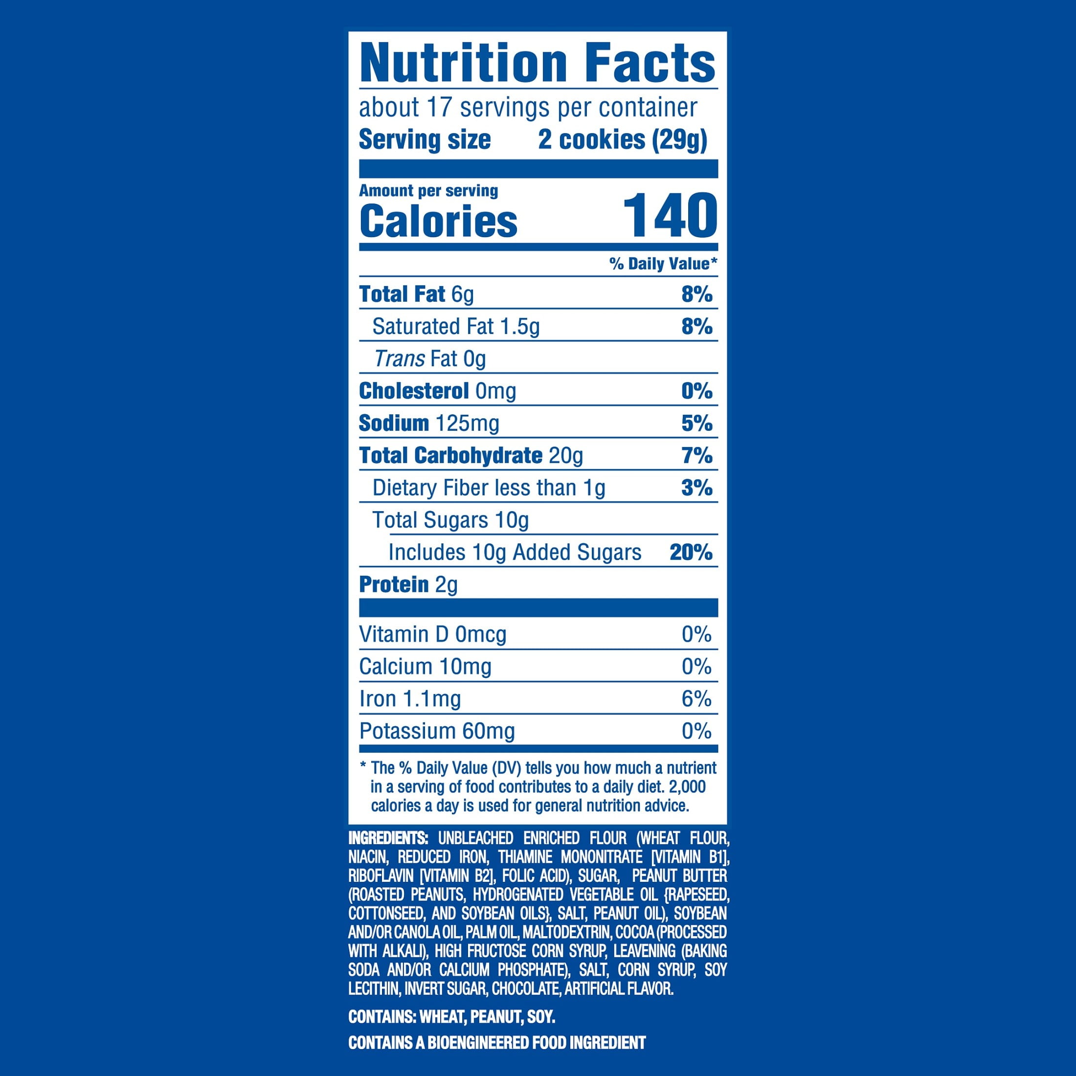 OREO Peanut Butter Creme Chocolate Sandwich Cookies, Family Size, 17 oz