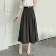 thumbnail image 4 of Mrzhqd Women Skirts Casual Dress Mid Length Suit Skirt A Line High Waisted Pleated Skirt Daily Half Suit Skirts Black L, 4 of 9