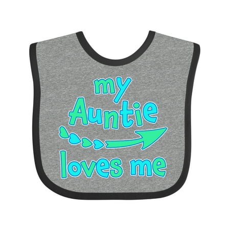 

Inktastic My Auntie Loves Me- Blue and Green Arrow Hearts Gift Baby Boy or Baby Girl Bib
