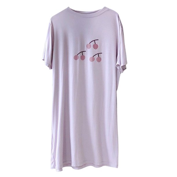 Gibobby Vestido casual de punto para mujer Camisón de algodón para mujer, delgado, de verano, suelto, para estudiantes, para mujeres embarazadas, de tamaño, d(Rosa,Talla única)
