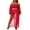 Red, variant on Off Shoulder Clothing Set, Long Sleeve Tops and Cover Up Skirt Two-piece Suit for Beach Vacation Travelling for Women